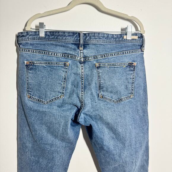 Pilcro Anthropologie Slim Boyfriend Boho Patchwork Scarf Hem Cropped Jeans 31 - Picture 6 of 11